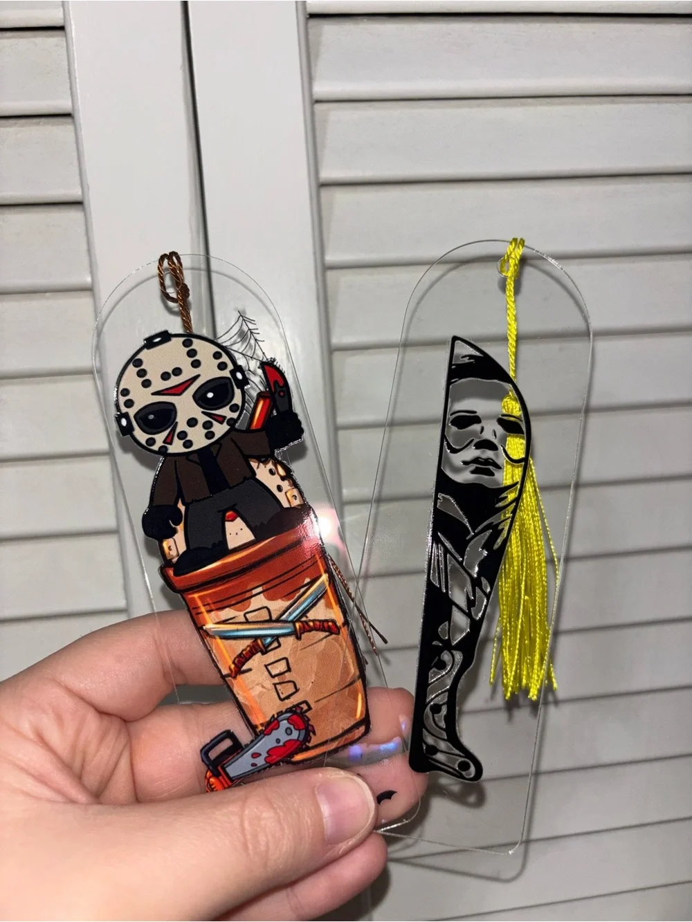 Horror fandom vibes handcrafted bookmarks- pick one - Picture 2 of 4